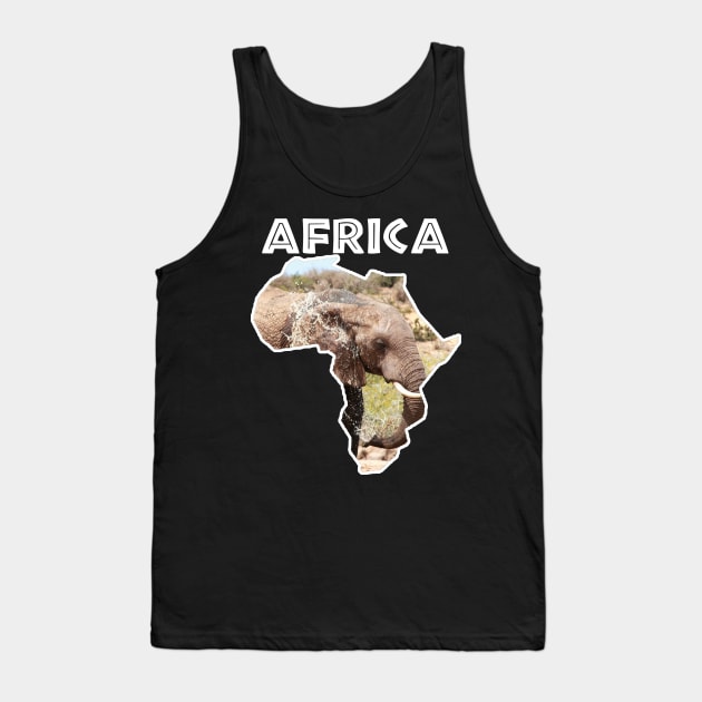 African Wildlife Continent Elephant Splash Tank Top by PathblazerStudios